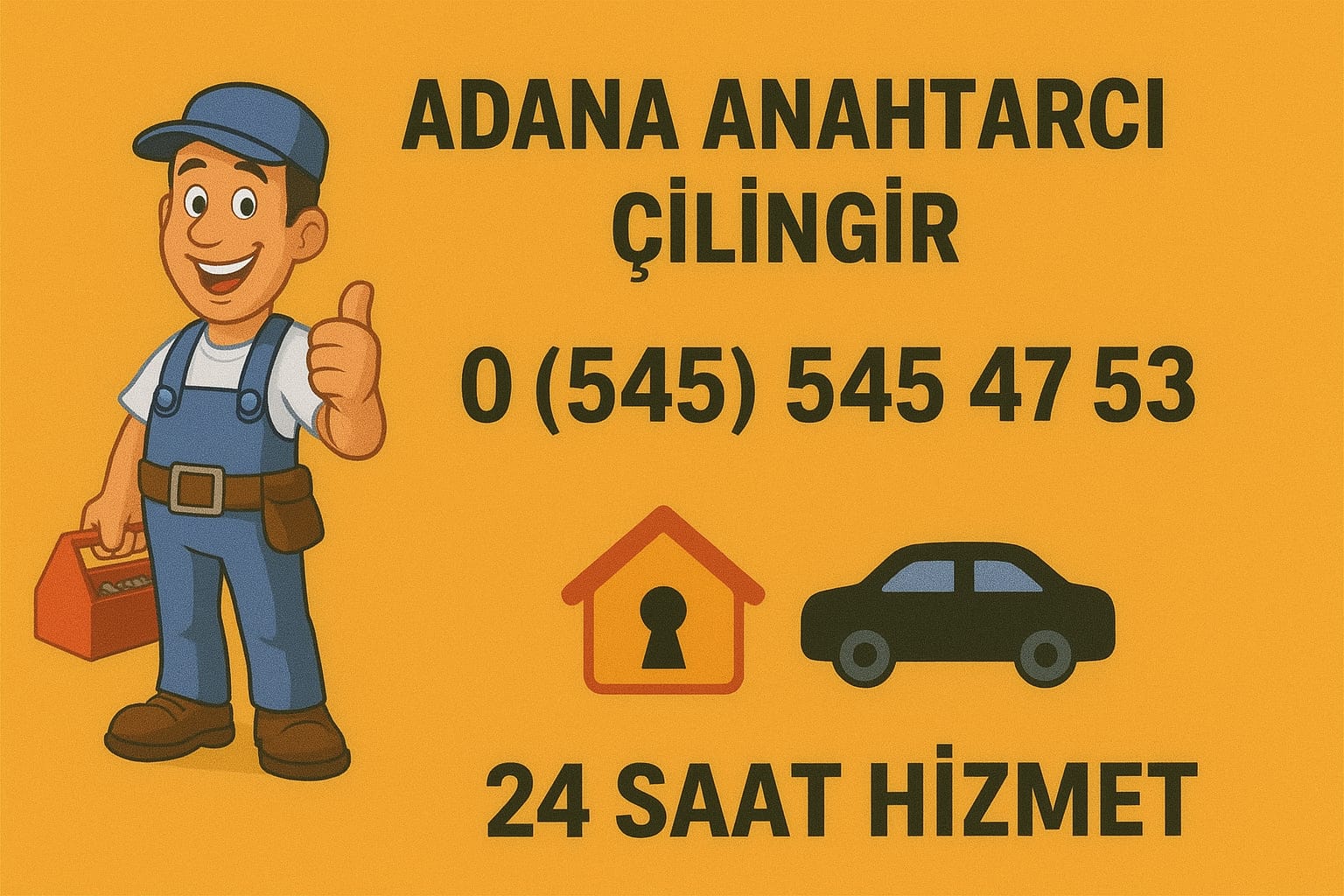 Adana anahtarcı çilingir olarak ; Ev , oto ve kasa çilingir (anahtarcı ) hizmetlerini 24 saat açık telefon numaramızdan irtibat kurmanız yeterlidir. Tüm Adana'ya hakim ustalarımızla ; Seyhan , Çukurova , Yüreğir ve sarıçam ilçelerine Anahtarcı (çilingir ) hizmeti vermekteyiz. mobil servis elemanlarımız 10 dakika gibi kısa sürede adrese ulaşmaktadır. siz değerli müşterilerimizin güveni için 2010 yılından günümüze çalışmaktayız.